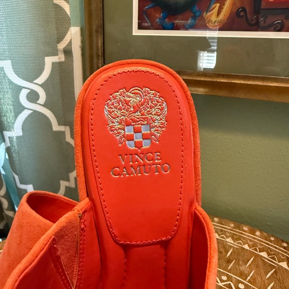 Vince Camuto Danvy Reddish Orange Suede Wedge - Size 8 M - Picture 7 of 15